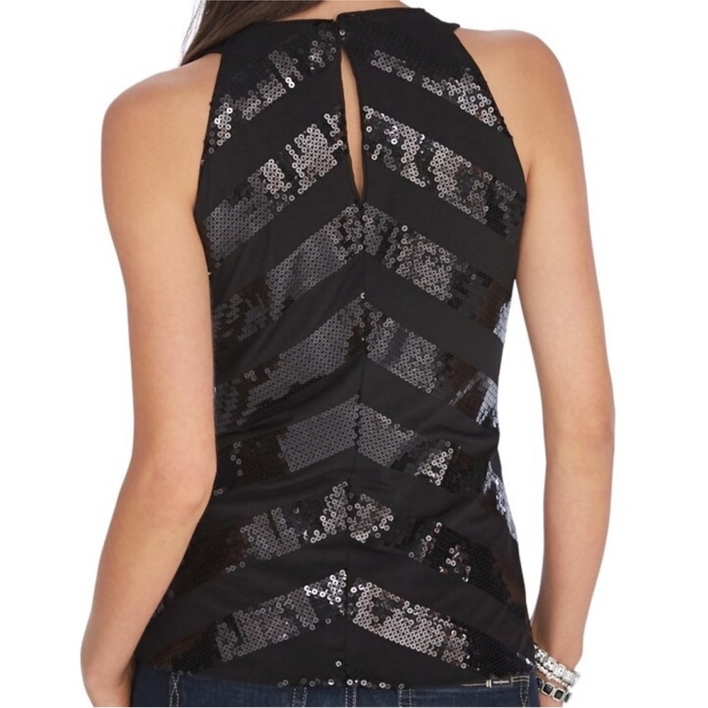 NWT WHBM  black sequin halter top - Picture 2 of 8